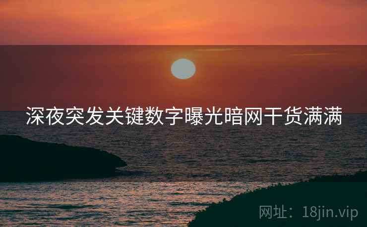 深夜突发关键数字曝光暗网干货满满  第2张