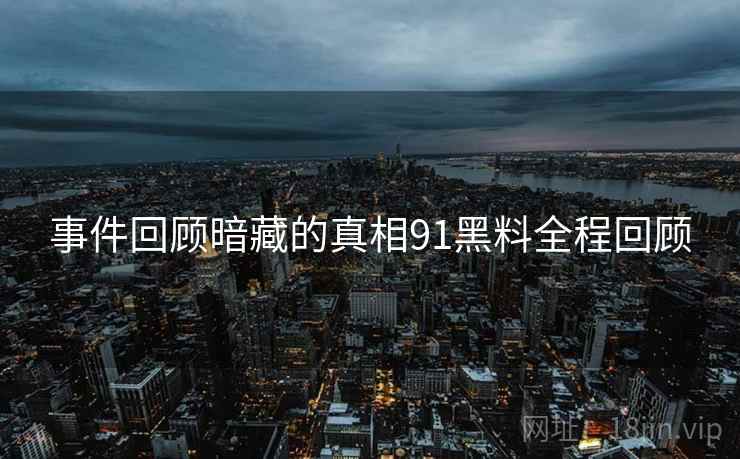 事件回顾暗藏的真相91黑料全程回顾