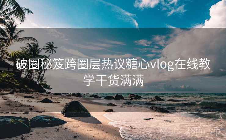 破圈秘笈跨圈层热议糖心vlog在线教学干货满满